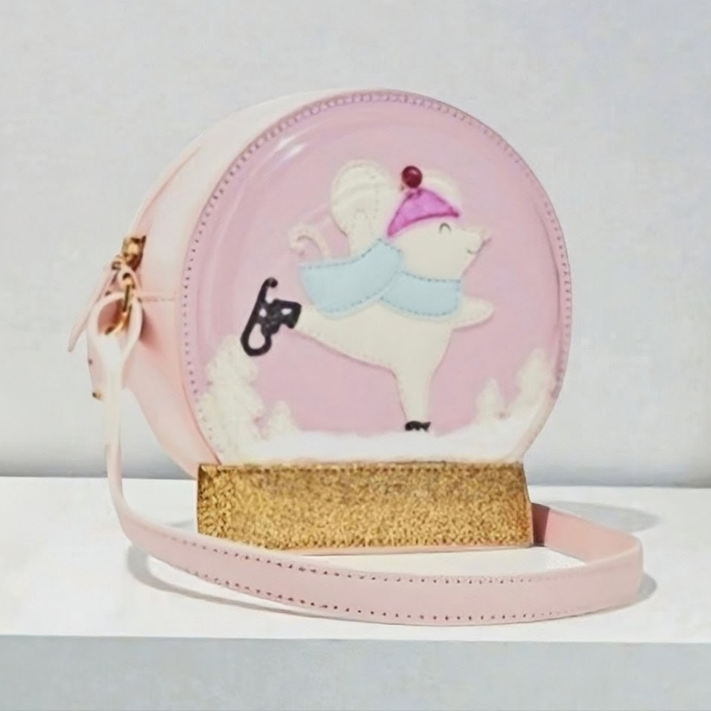 NEW Bath and Body Works Ice Skating Snowglobe Mouse Crossbody Bag